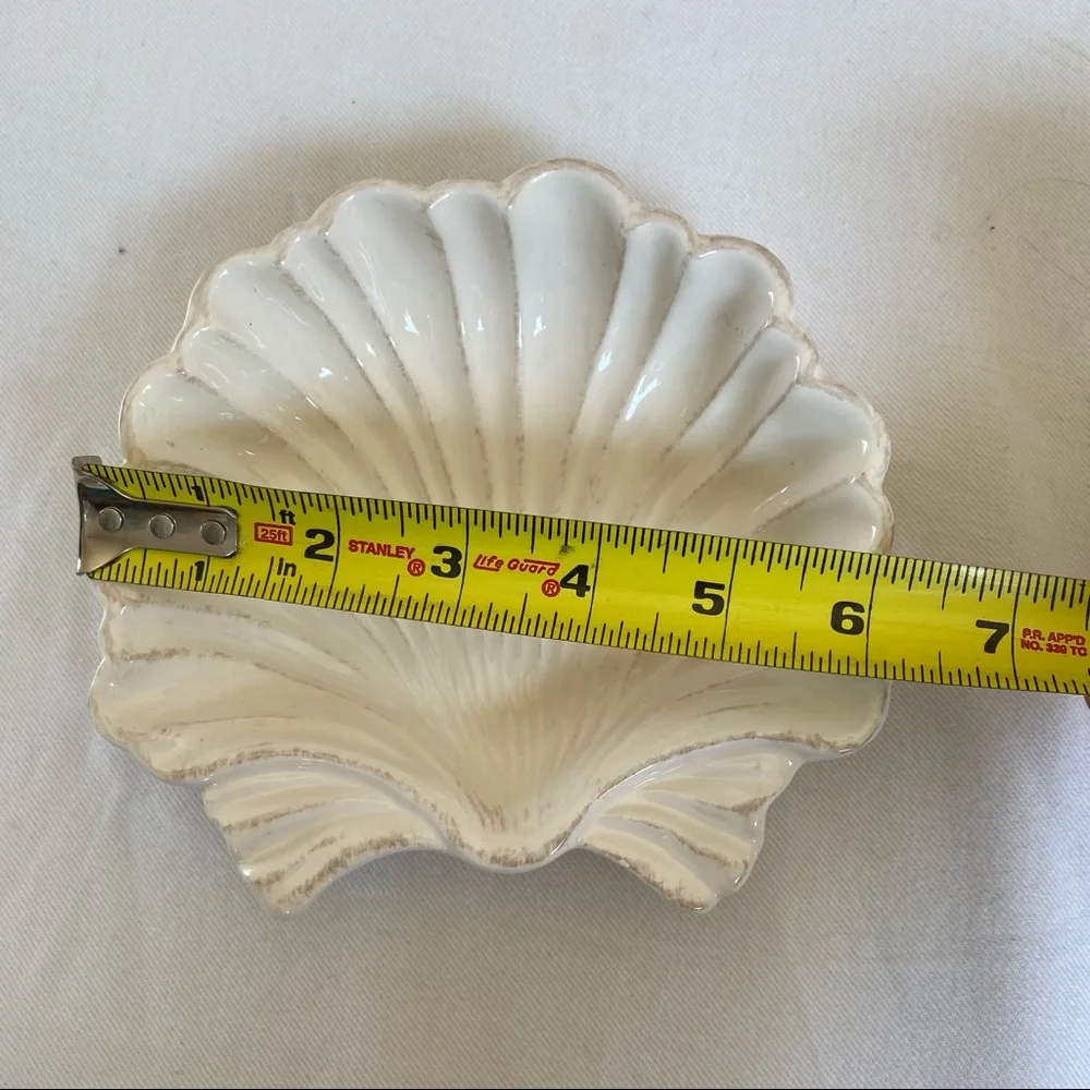 Sur La Table Earthenware Scallop Shell Appetizer Dish Coastal